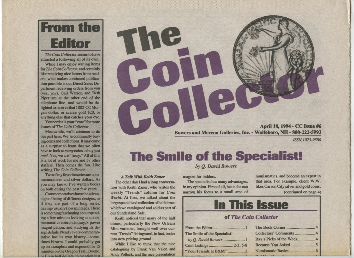Bowers and Merena The Coin Collector #6