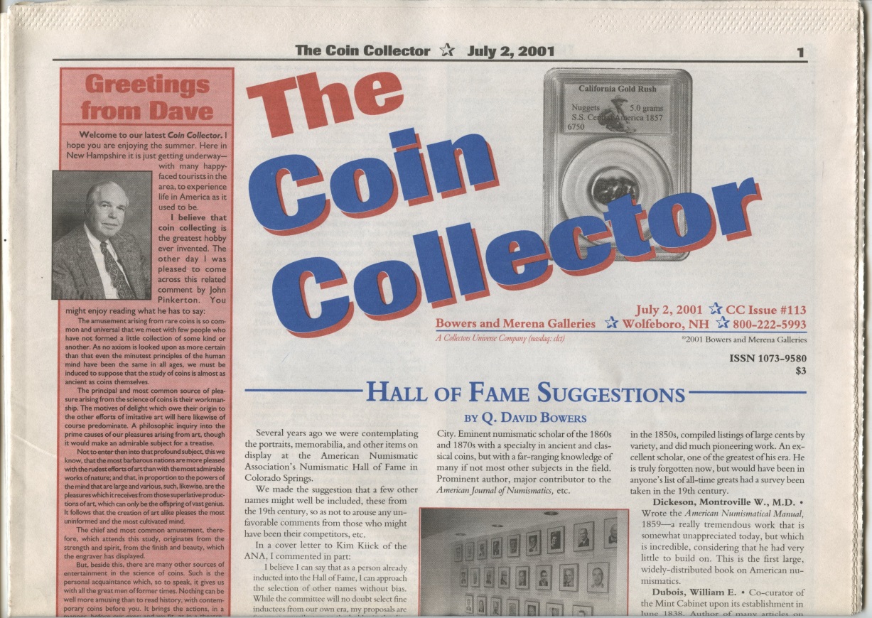 Bowers and Merena The Coin Collector #113