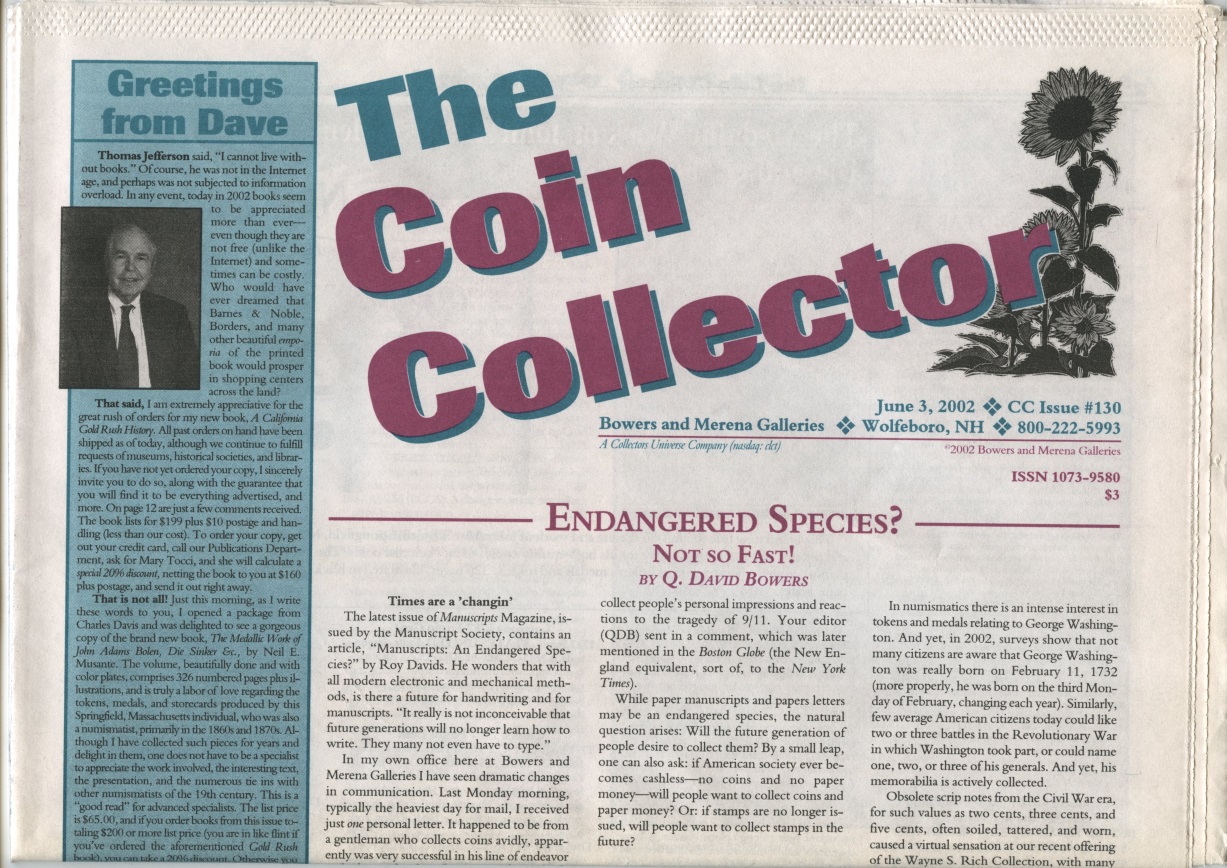 Bowers and Merena The Coin Collector #130