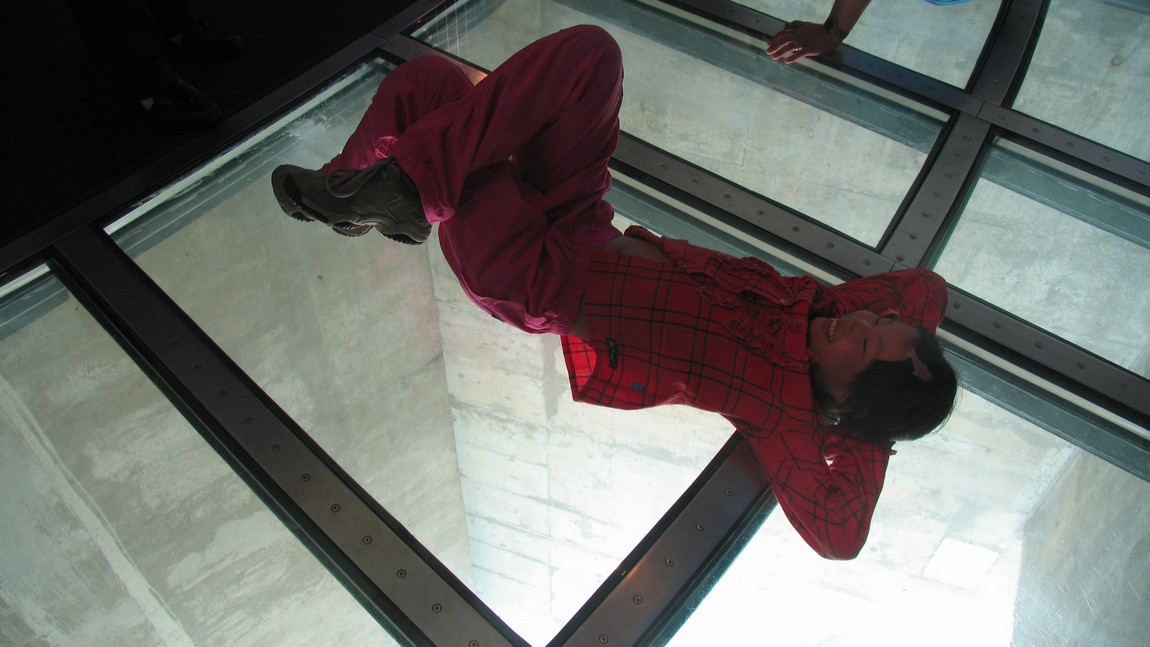 Enjoying the glass floor