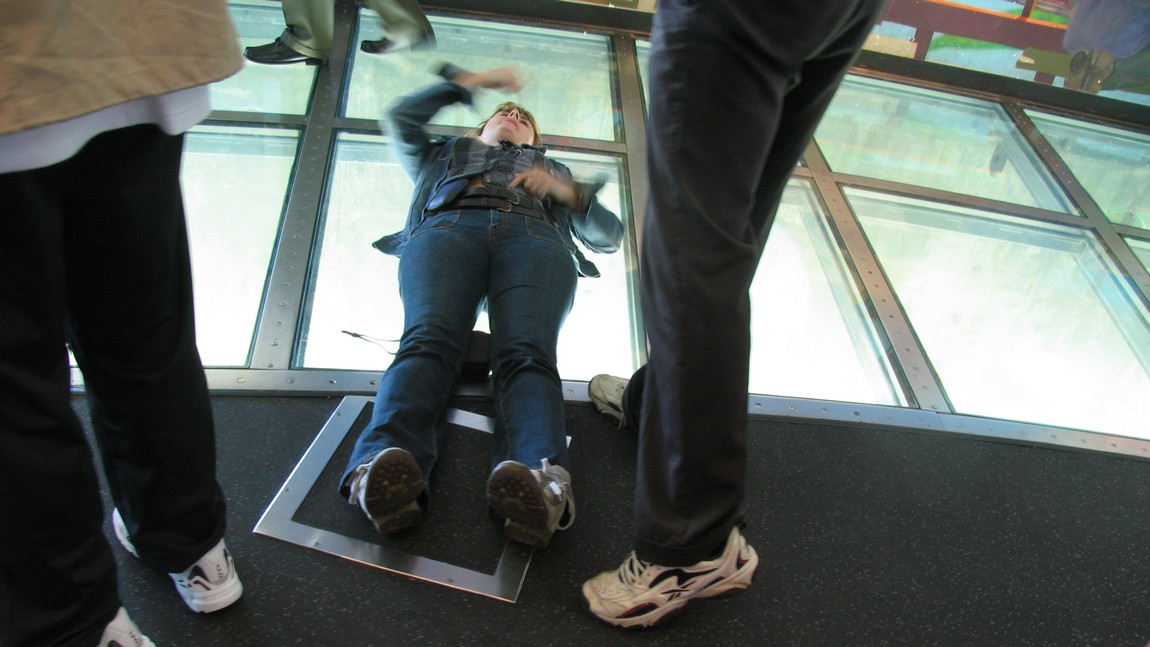 Enjoying the glass floor