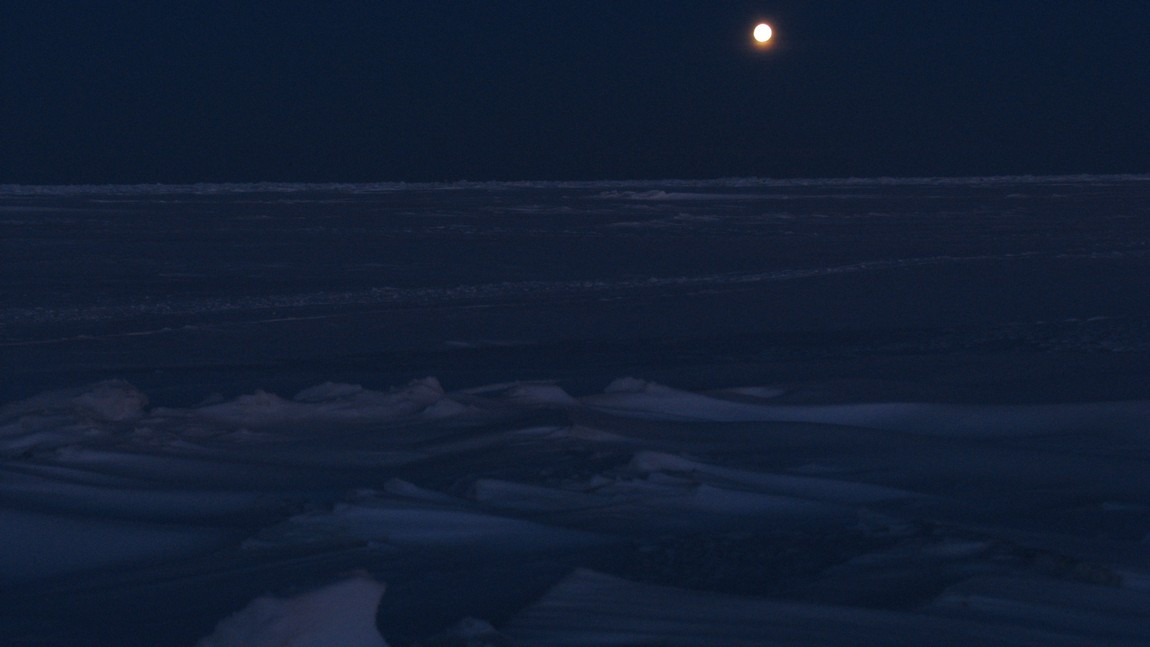 Moon over the polar ice cap