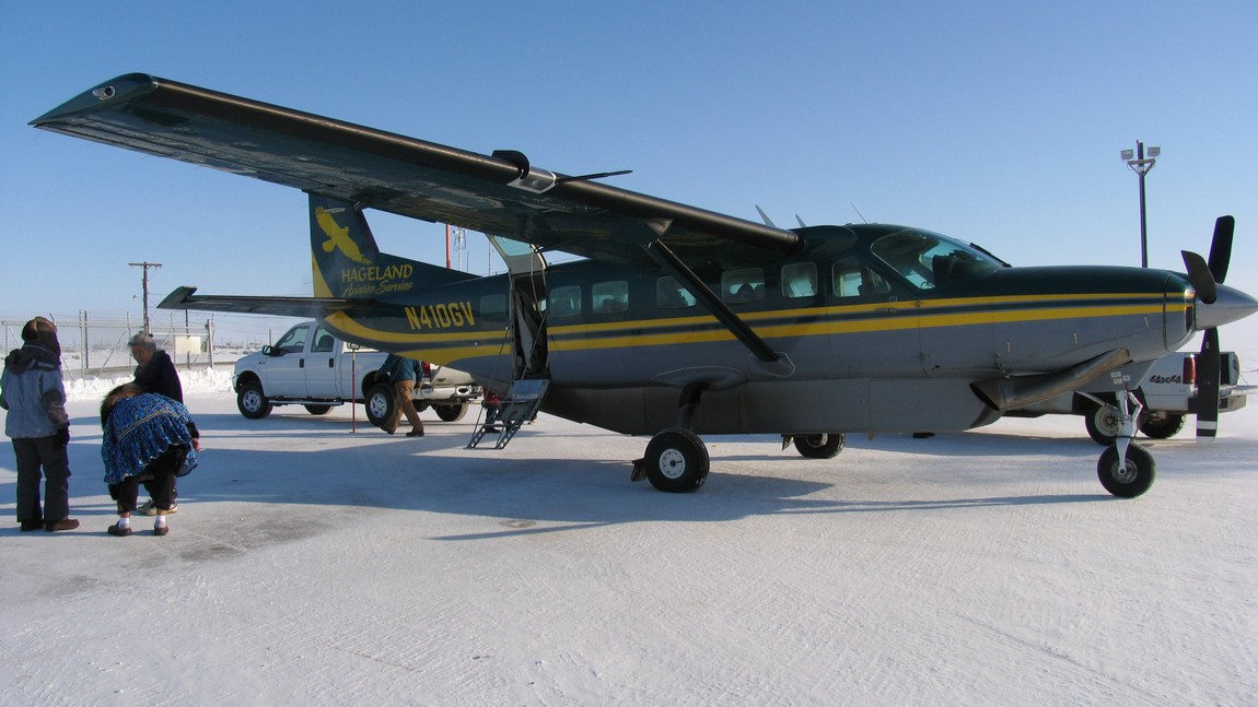 Our airplane being unloaded