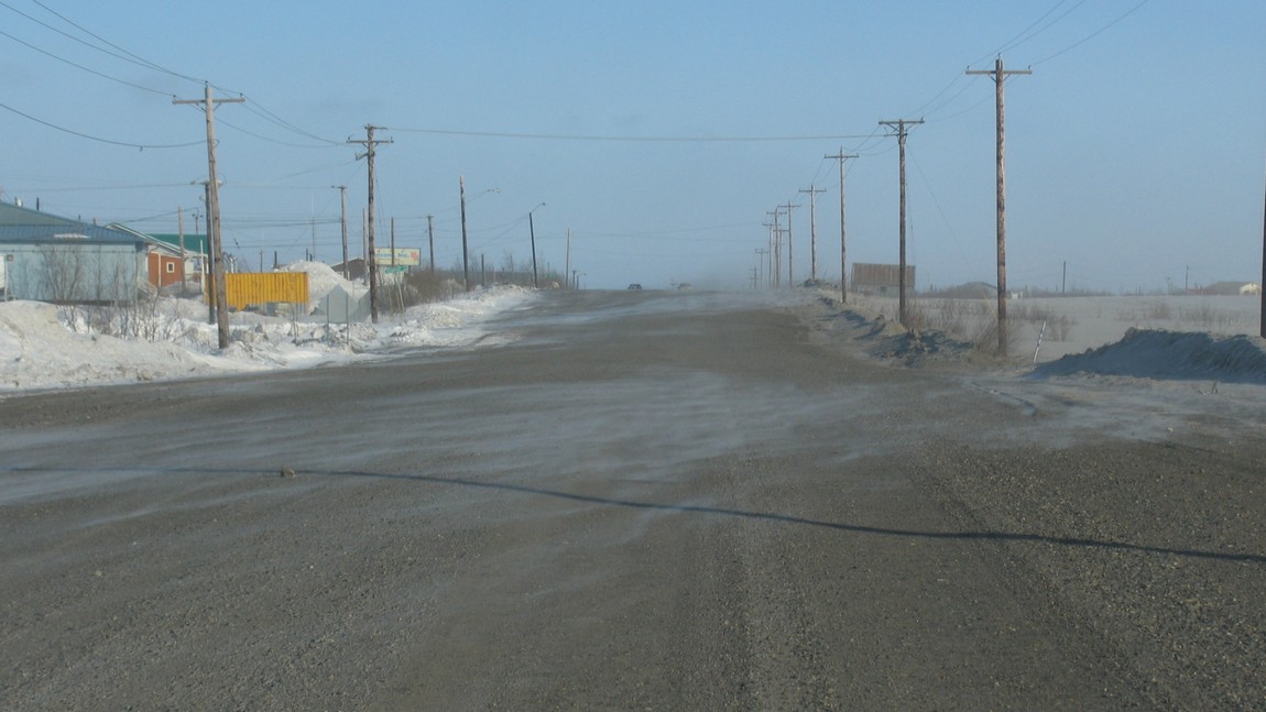 Wind blowing the snow
