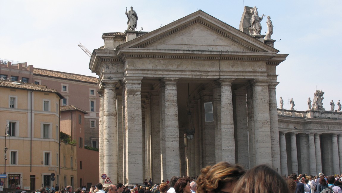 One end of the colonnade