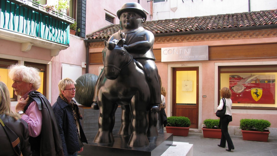 Sculpture in a small plaza