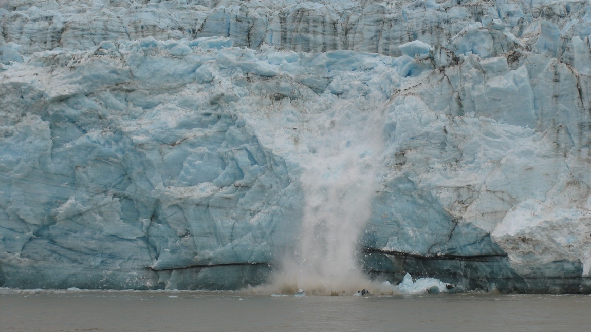 Chunks of ice falling off