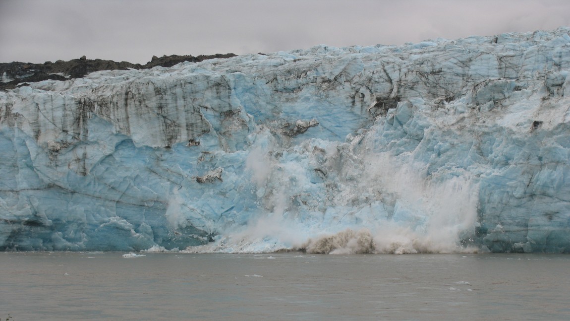 Large slab of ice collapsing