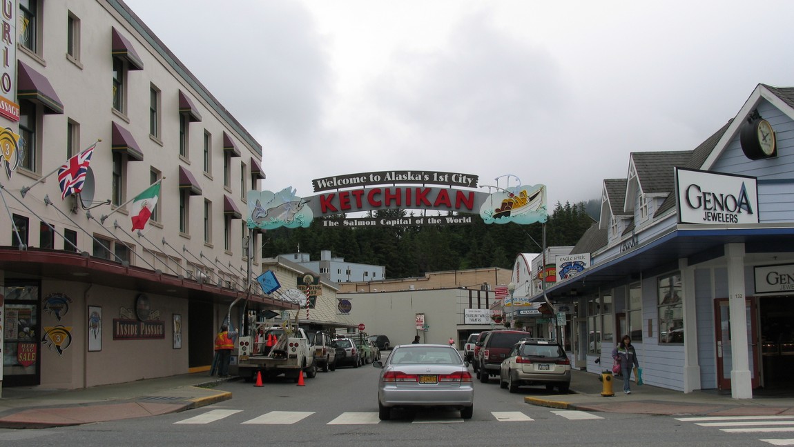 Near the cruise ship terminal