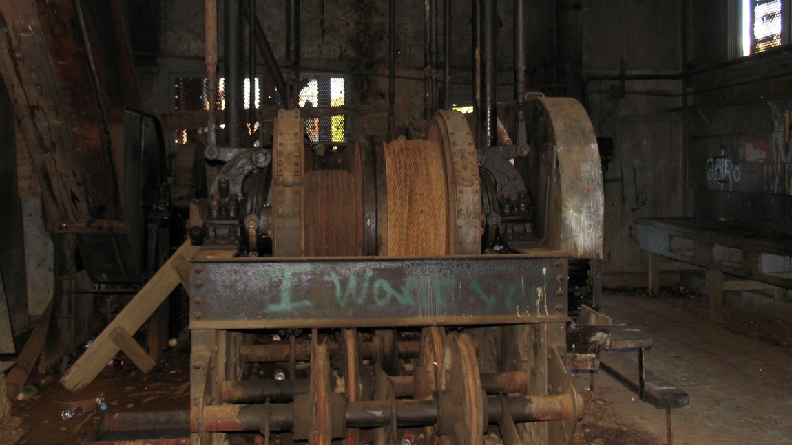 Inside the gold dredge