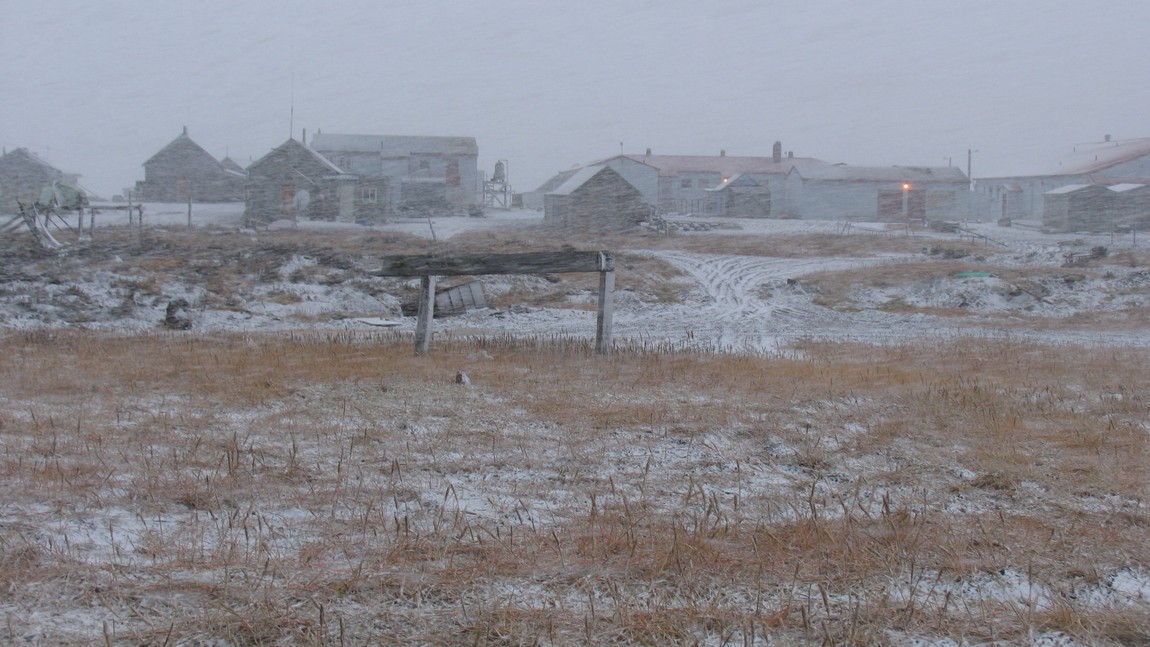 Walking in a snow squall