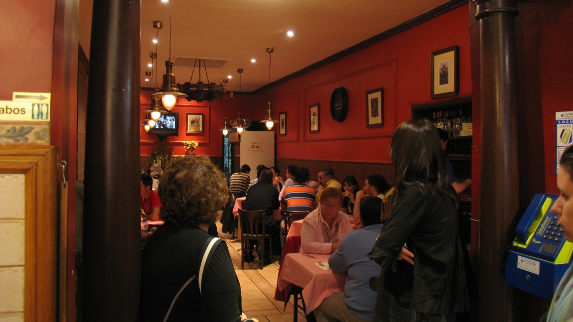 Time to eat at a small restaurant in Madrid