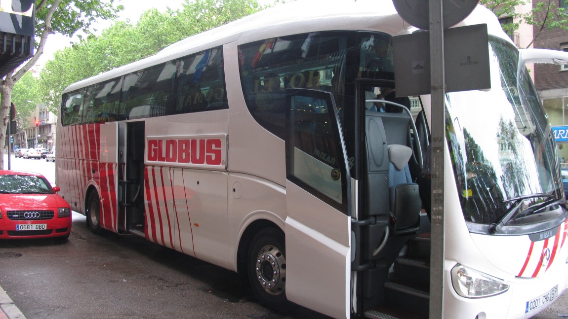 Bus waiting to take us to Segovia