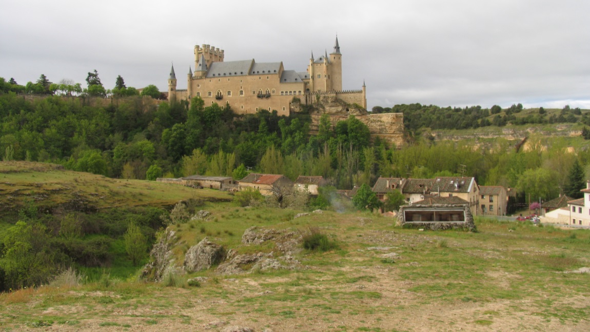 Looking across to the Alcazar Castle in Segovia