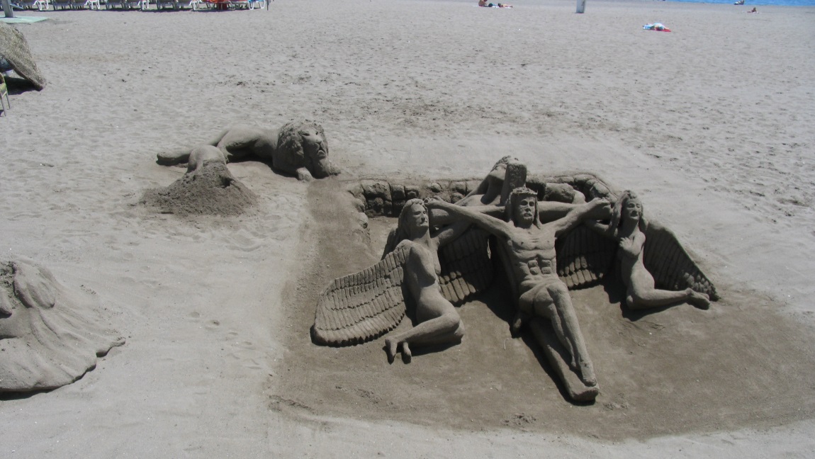 Sand sculpture near our hotel