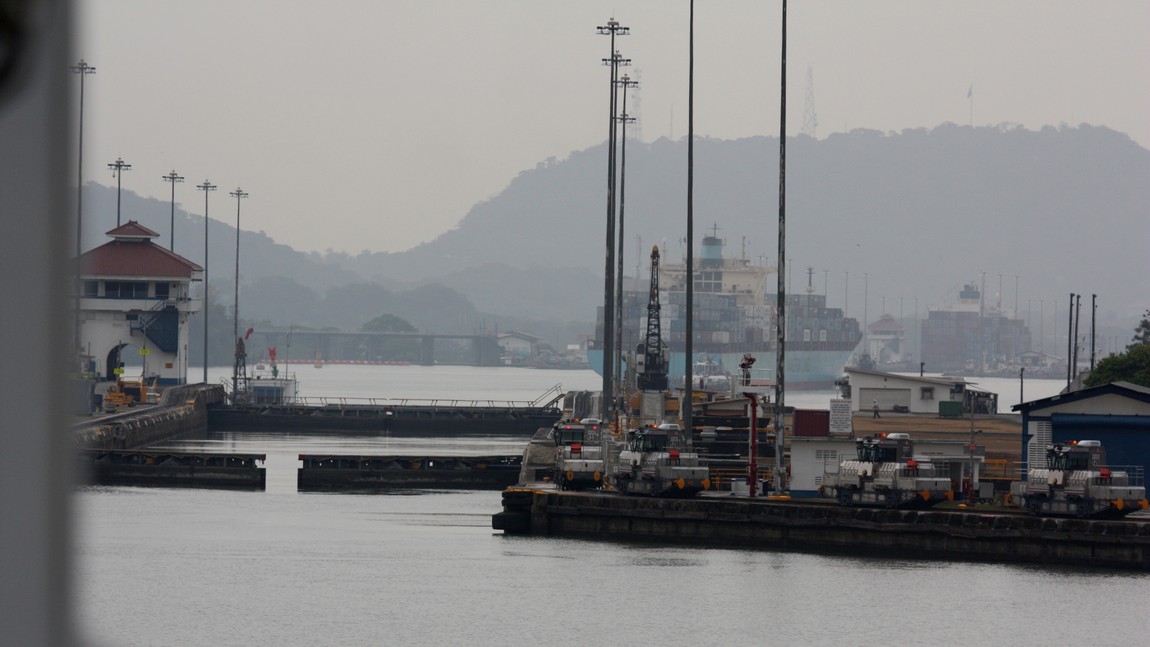 Entering the Pedro Miguel Locks