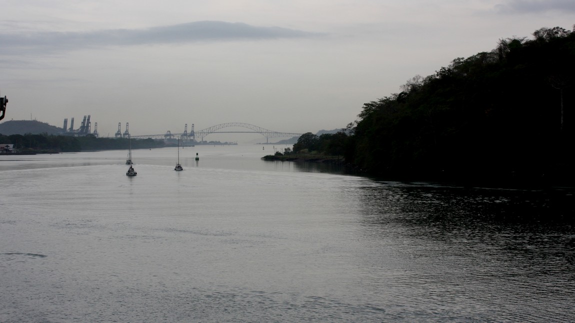 Departing Miraflores Locks