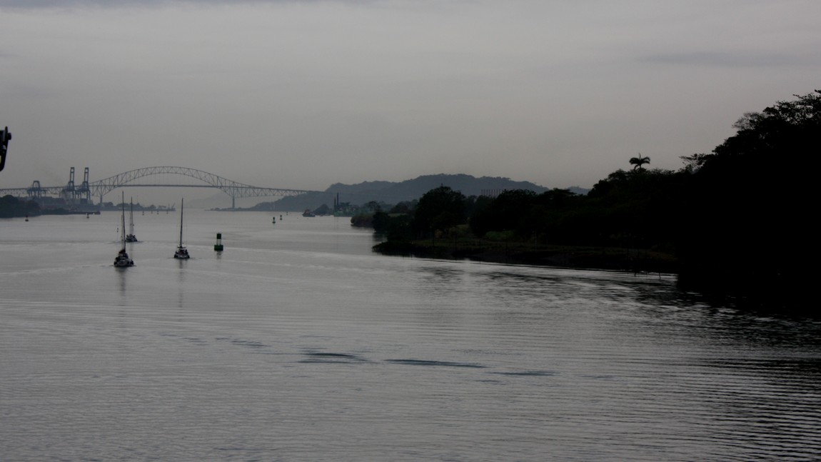 Departing Miraflores Locks