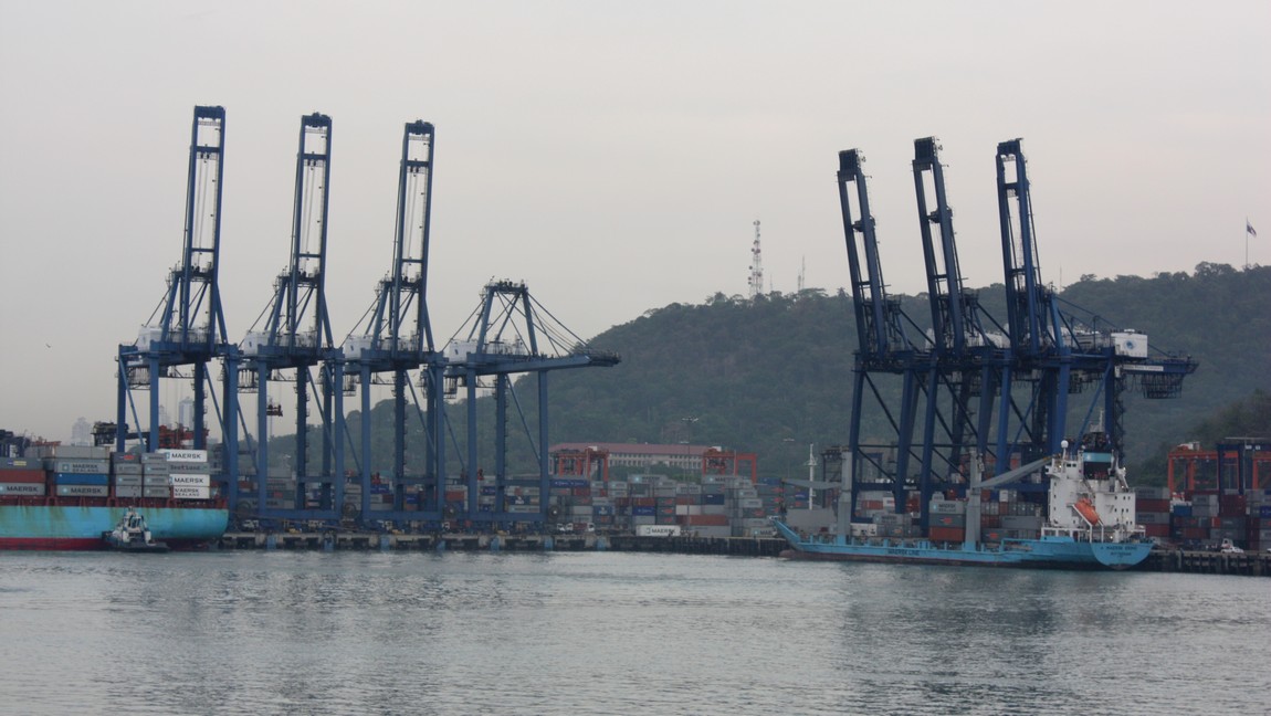 Container ship loading area