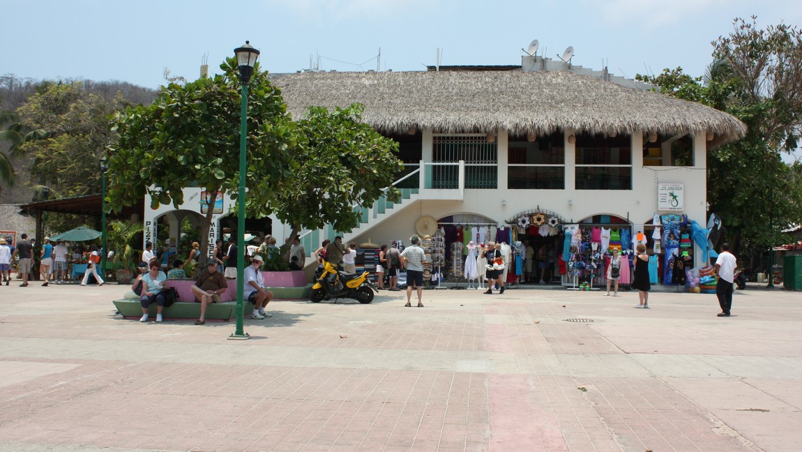 Walking in one of the plazas