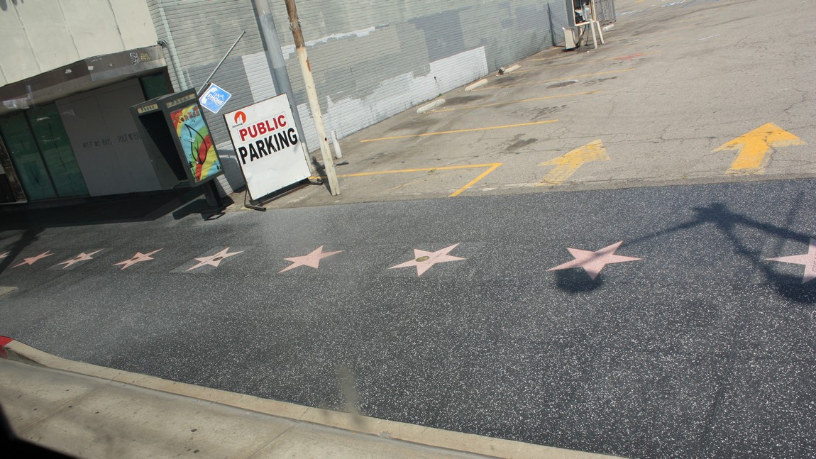 Five-pointed terrazzo and brass stars