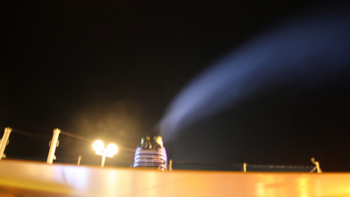 Long exposure at night of the exhaust