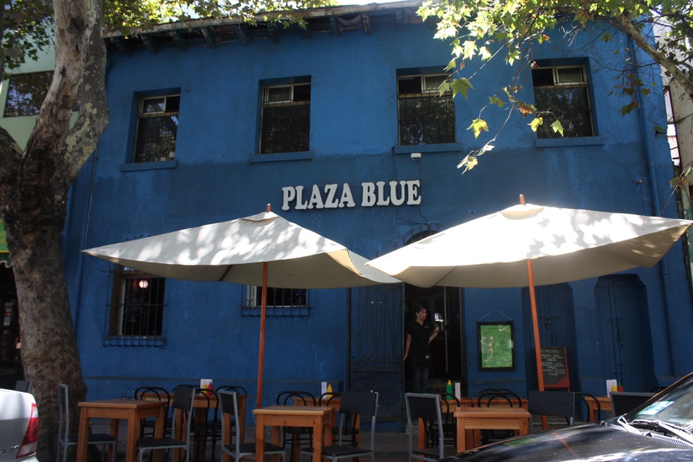 Appropriately named Plaza Blue restaurant
