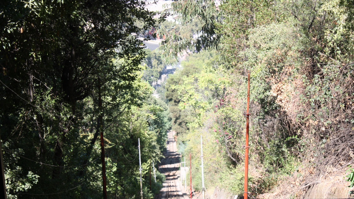 Looking down the funicular track