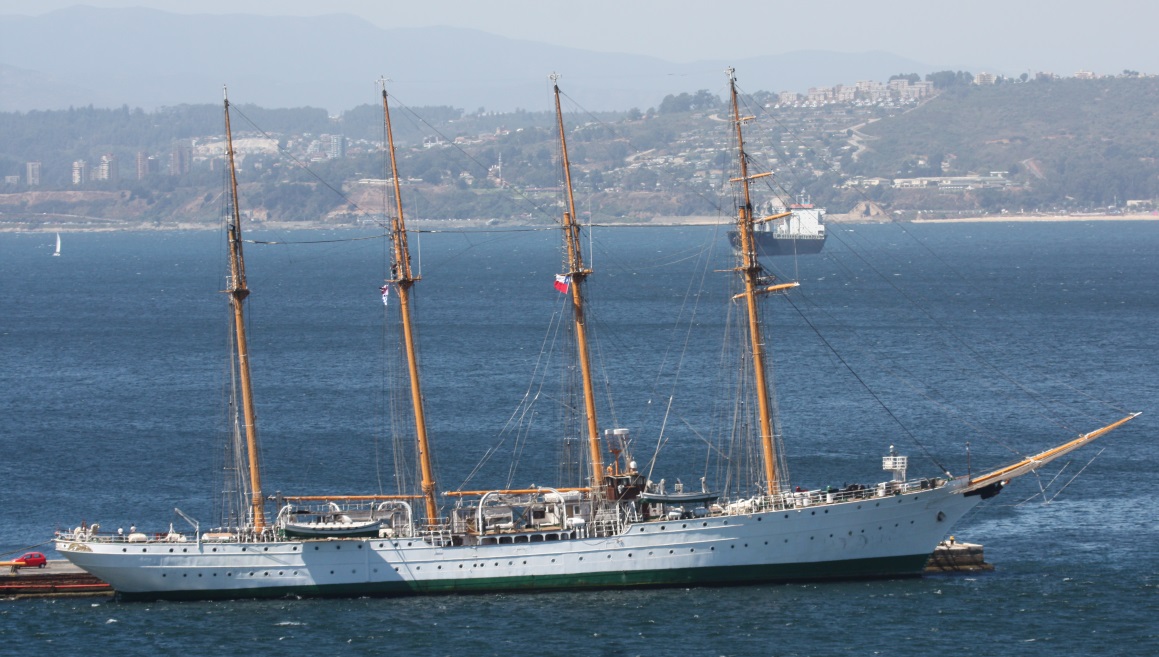 Impressive sailing vessel at the narrow dock