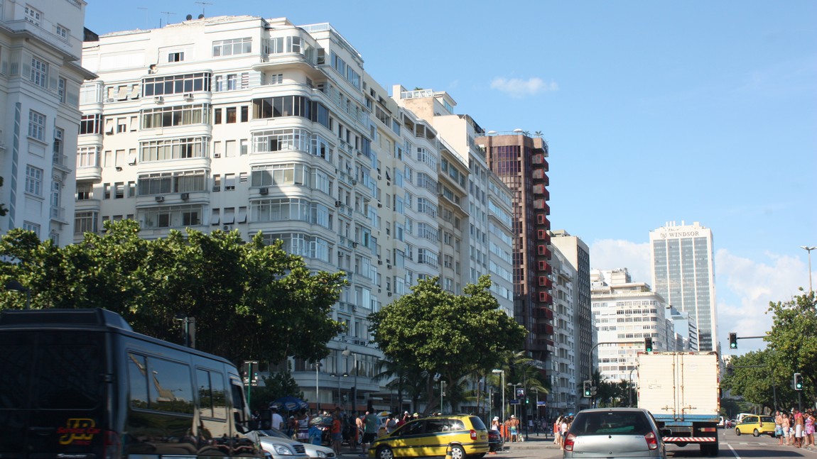 Driving next to Copacabana Beach