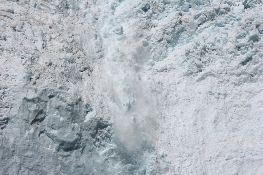 Chunks of ice calving off the Northwestern Glacier