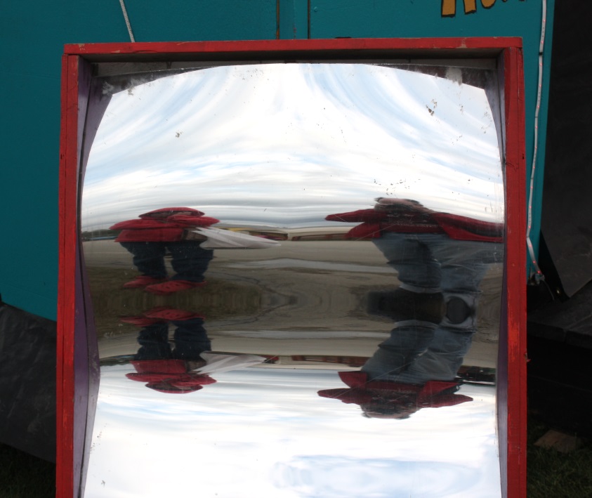 Here we are in a carnival mirror