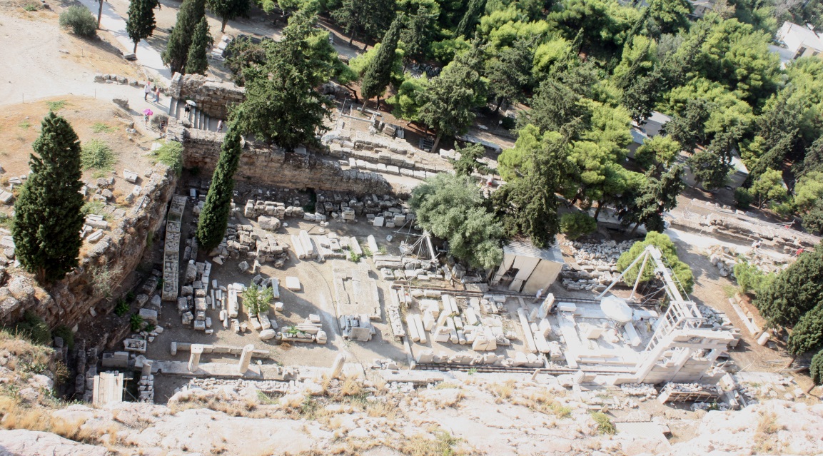 Dig site next to the Theatre of Dionysus