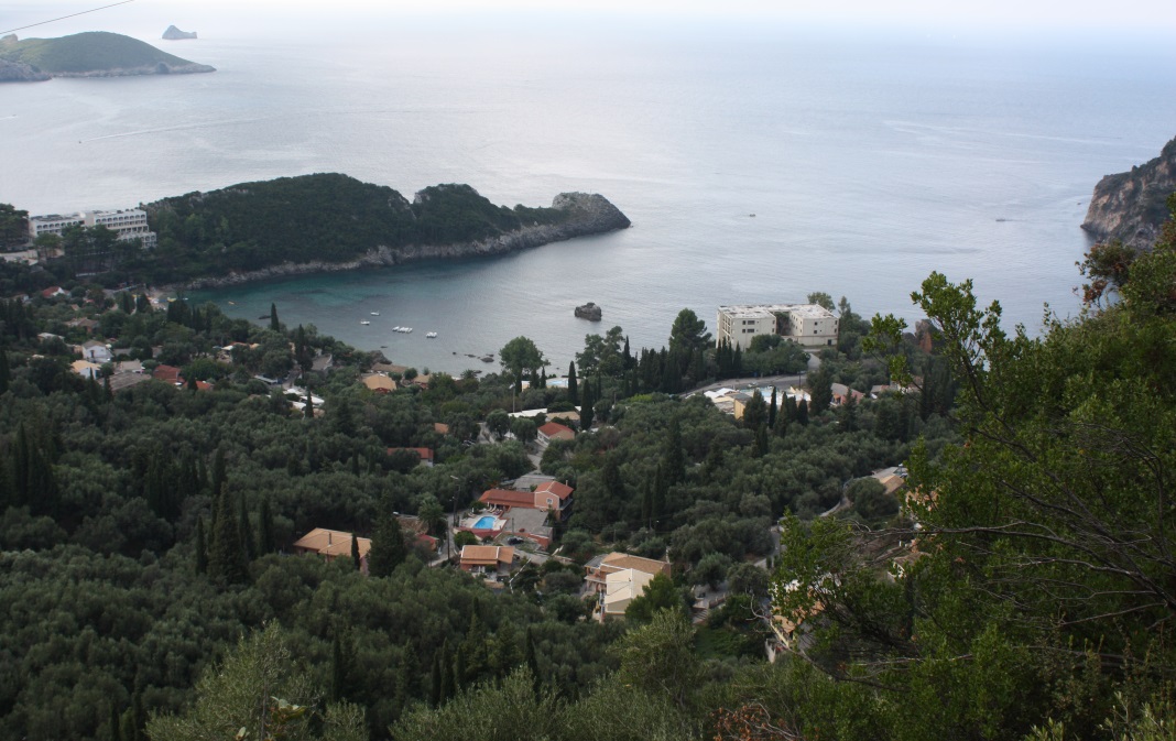 Looking down at Palaiokastritsa