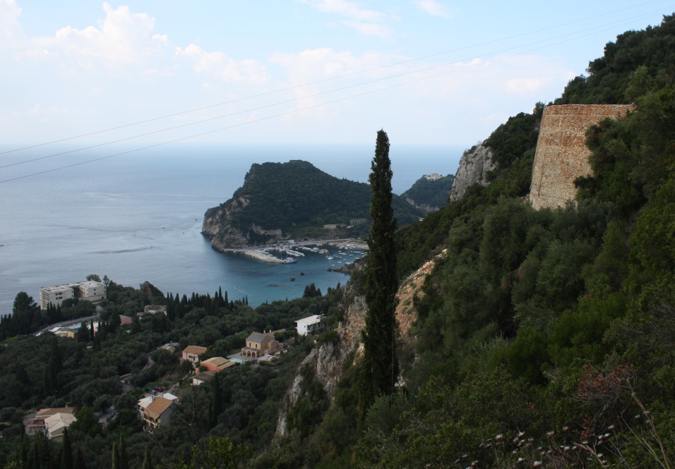 Looking toward the harbor at Palaiokastritsa