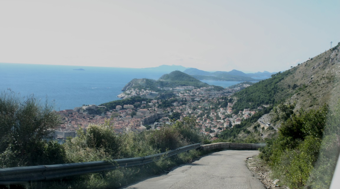 The road up and down the hillside is steep and narrow