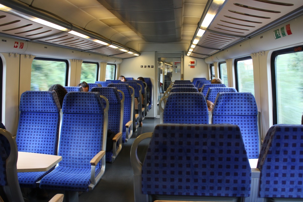 Travel from the Flughafen (Airport) to town on a train