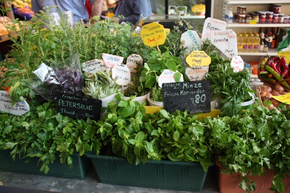 Fresh herbs are available as well as dried