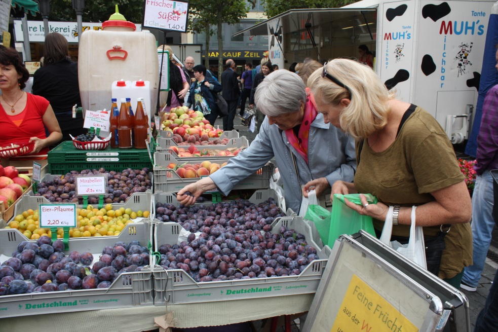 Selecting some fresh fruit on Zeil Street
