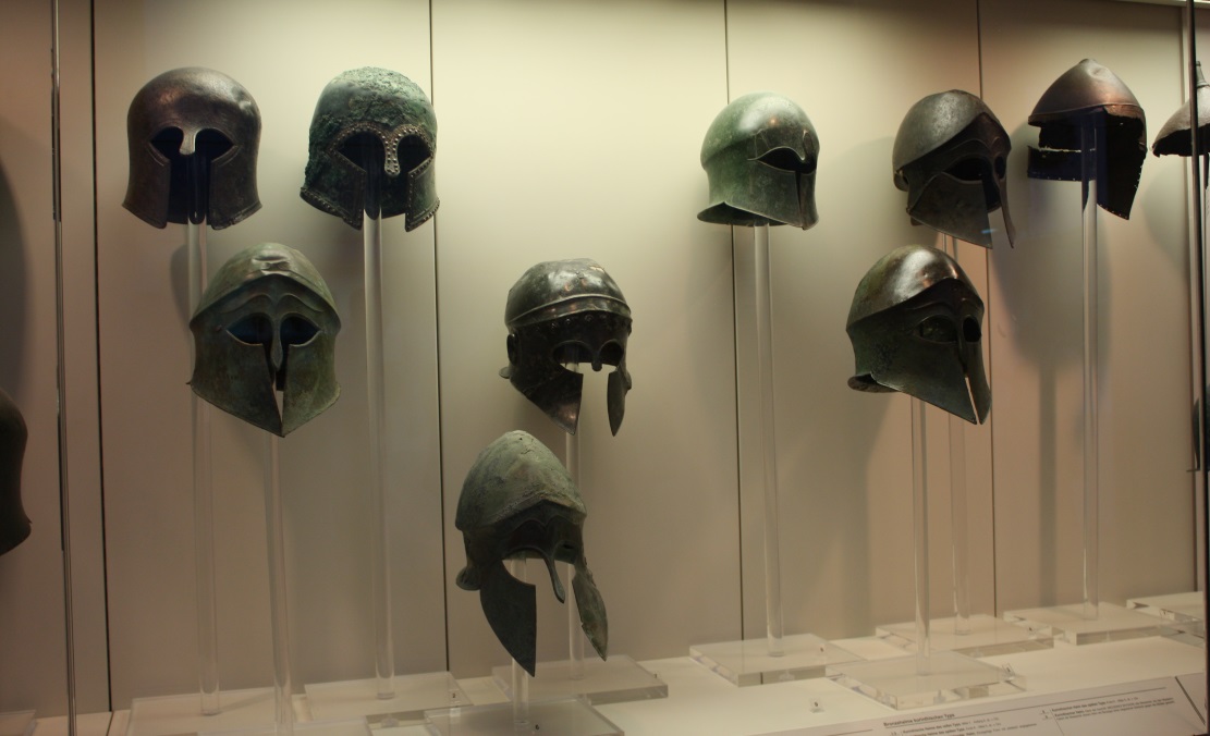 Bronze Corinthian helmets
