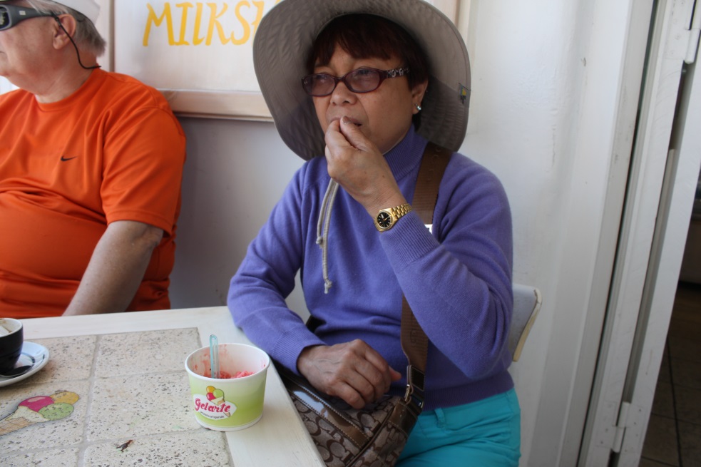 Enjoying some Gelato in the Old Port area