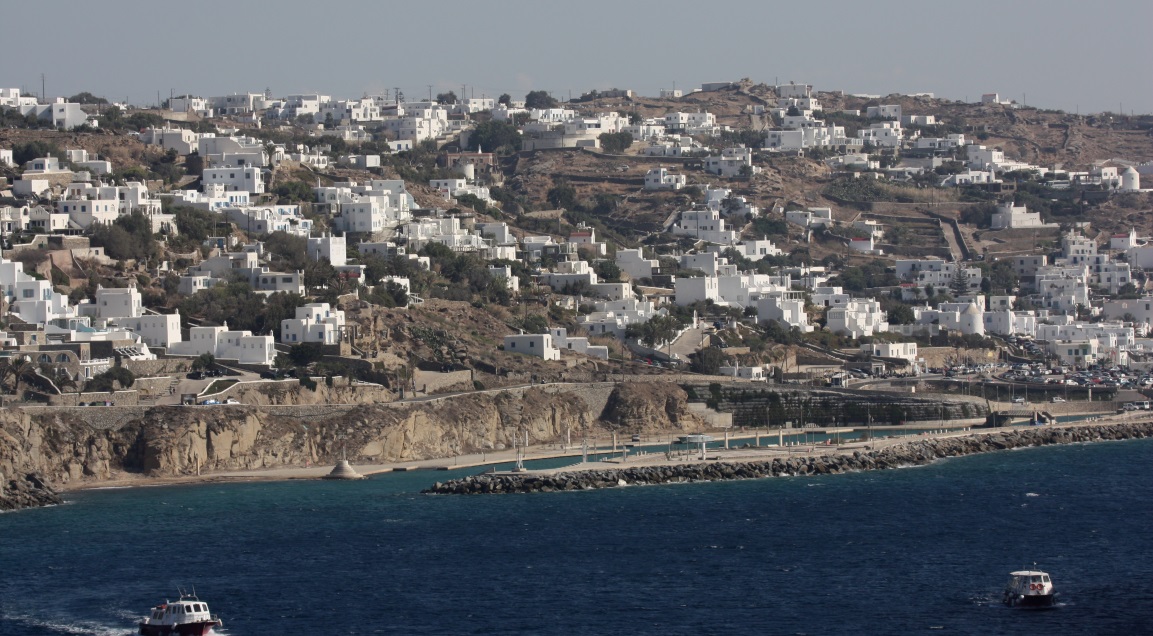 Looking toward the bus terminal