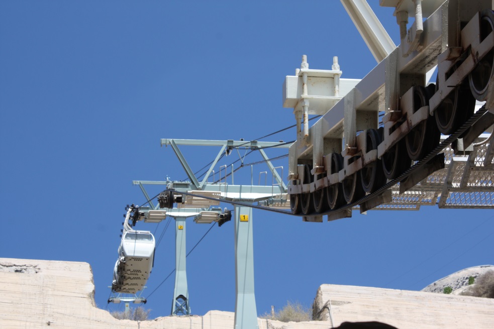 Cable car coming to pick us up