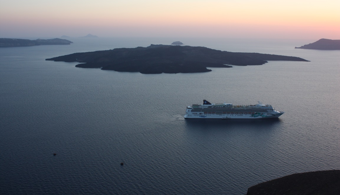 Looking out at Nea Kameni Island