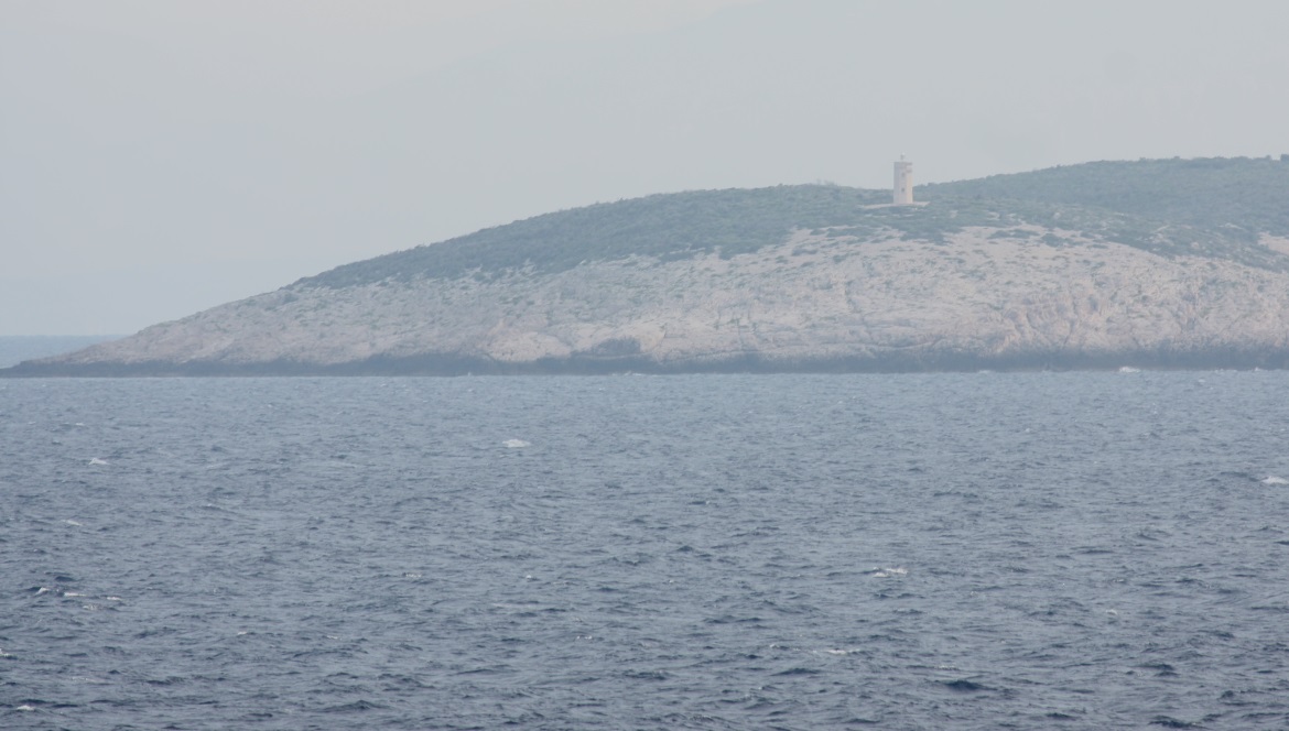 Lighthouse on a small island outside Split