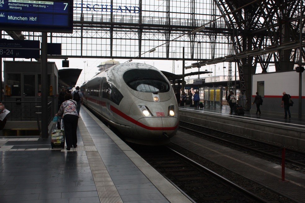 Our train pulling into the station