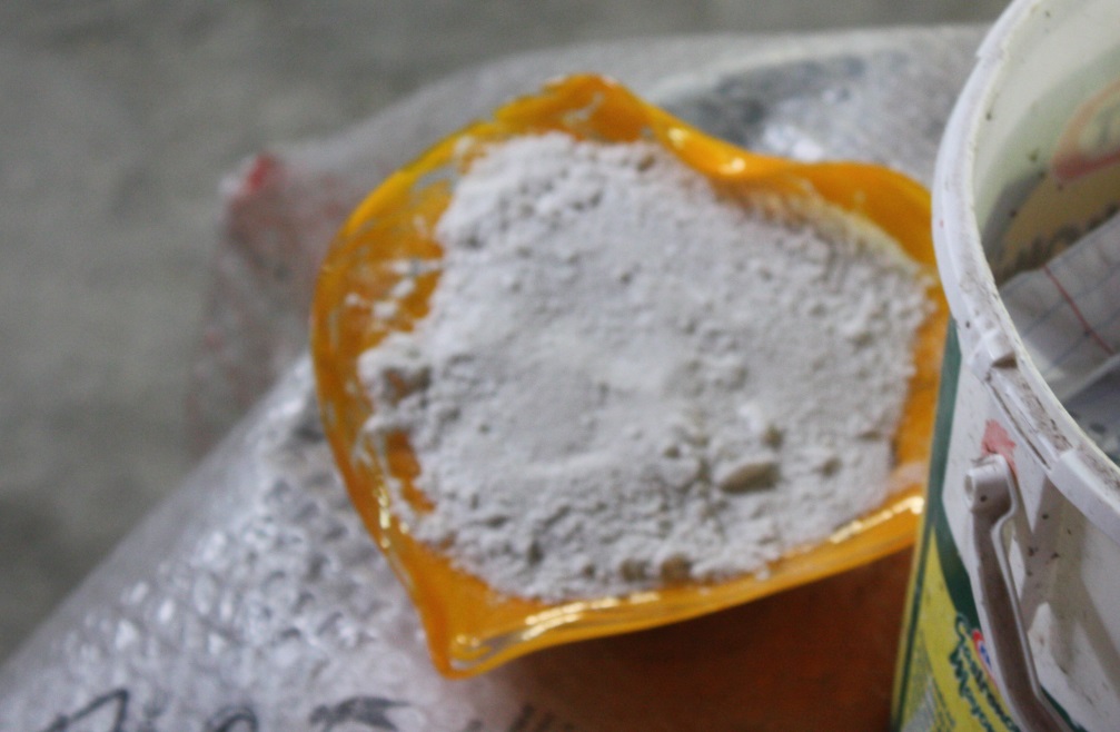 This is a small sample of the sand that gets melted down to make the glass