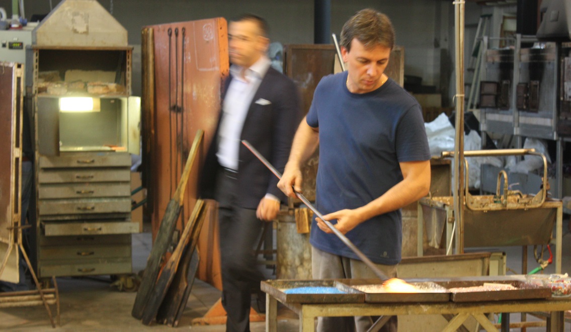 There is always a glass blowing demonstration in Murano