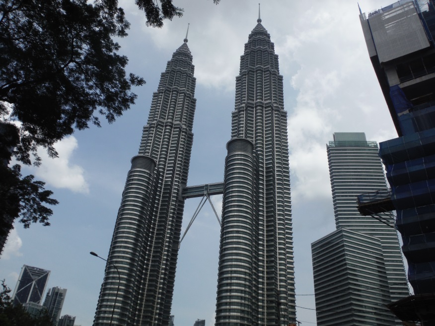 Walking toward the Petronas Towers