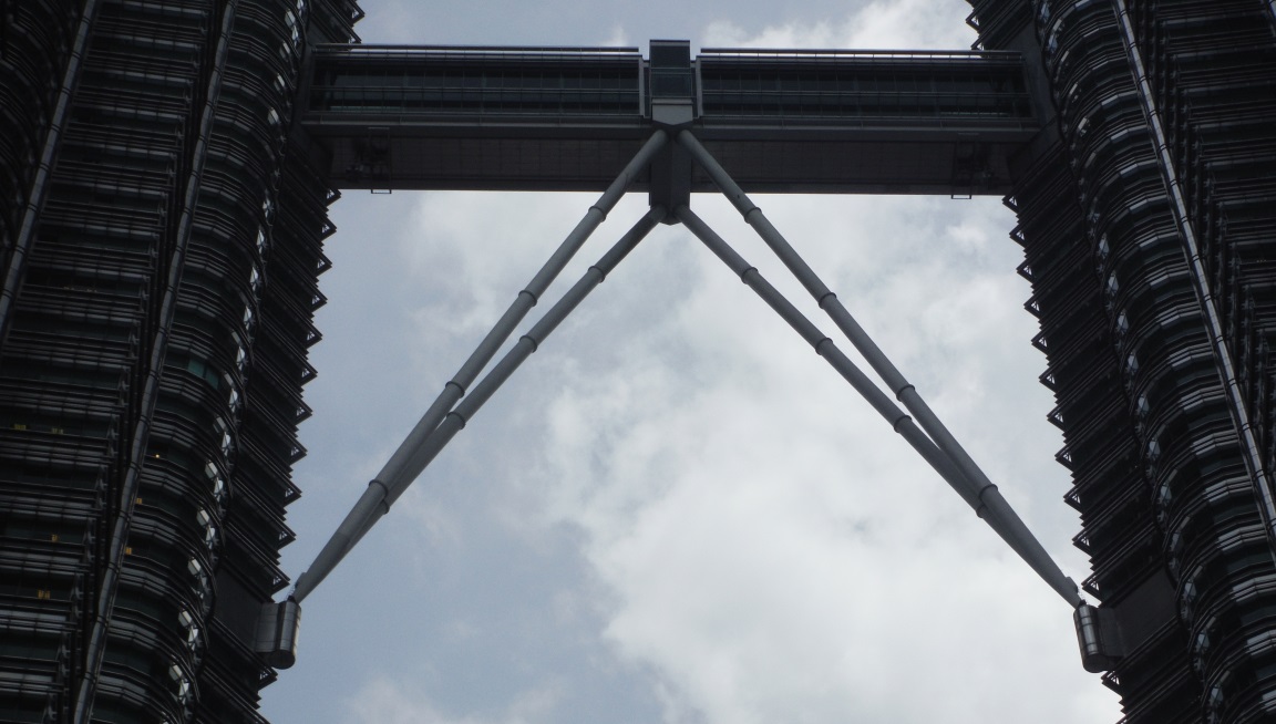 The bridge can actually slide in and out of each tower